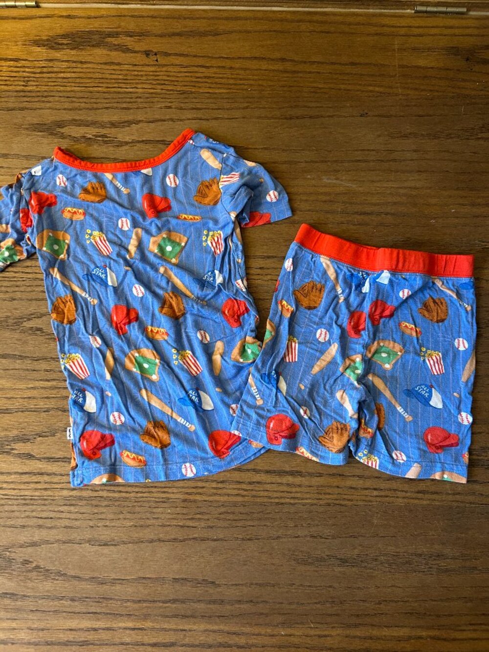 Little Sleepies 2 Piece Pajama Set; Shorts & Short-Sleeve Top; All American; 4T